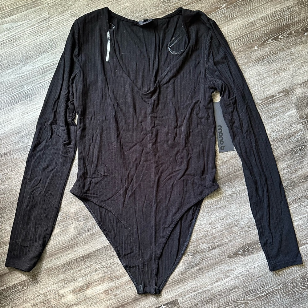 Mono B Long Sleeve Black Bodysuit